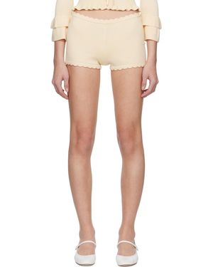 GUIZIO Knit Scallop Shorts - Yellow
