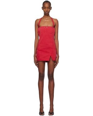 Dion Lee レッド エプロン ミニドレス