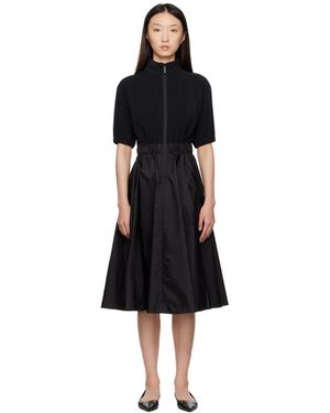 Moncler Taffeta Skirt Midi Dress - Black