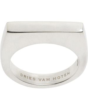 Dries Van Noten Thin Signet Ring - White