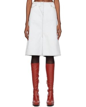 Pushbutton Short bleu en denim à cinq poches - Blanc