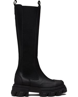 Ganni Cleated High Chelsea Boots - Black