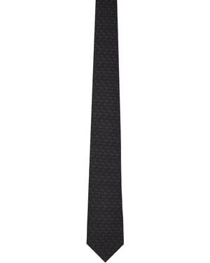 Ferragamo Monogram Jacquard Tie - Black
