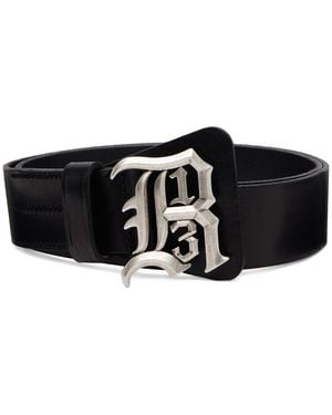 R13 Logo Buckle Belt - Black