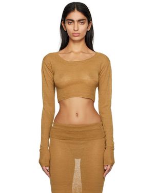 AYA MUSE Tan Lyca Long Sleeve T-Shirt - Black