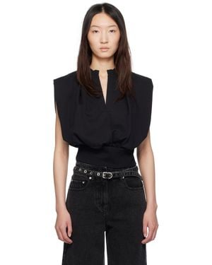 3.1 Phillip Lim ブラック ノースリーブ フレンチテリー トップス