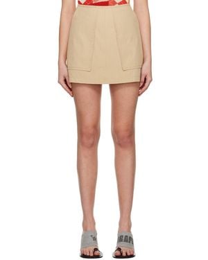 Pushbutton A-Line Miniskirt - Natural