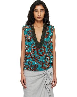 Dries Van Noten Sequinned Top - Blue