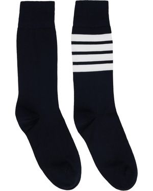 Thom Browne ネイビー 4-Bar ライトウェイト コットン ソックス - ブラック