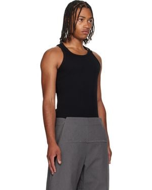 Jean Paul Gaultier Twisted Double Layered Tank Top in Black for