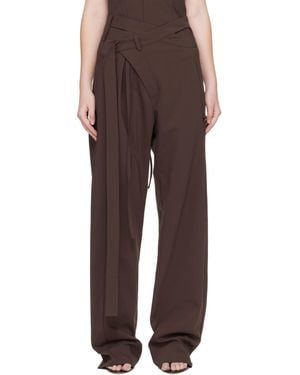 OTTOLINGER ブラウン Signature Wrap スーツ パンツ