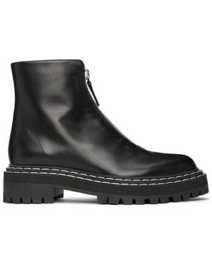 Proenza Schouler Lug Sole Zip Ankle Boots - Black