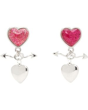 Chopova Lowena Entwined Heart Drop Earrings - Black