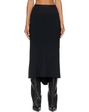 Rick Owens Tower A Line Bias Midi Skirt - Black