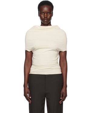 【Rick Owens】Hollywood Shroud ジャージ Tシャツ Rick Owens: Gray Hollywood Jersey Shroud T-shirt | SSENSE