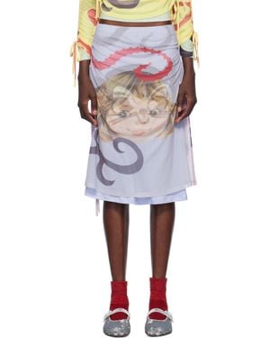 Chopova Lowena Jupe Midi Sam Cat Ballast Mauve Et Bleu - Multicolore