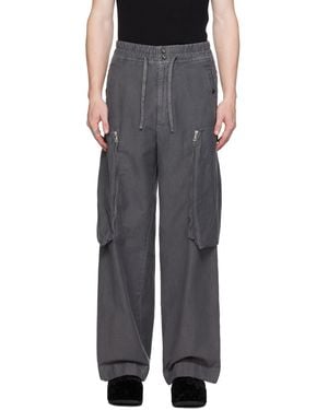 メンズ Dries Van Noten グレー ドローストリング カーゴパンツ 