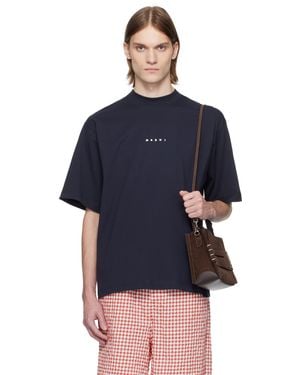 Marni ネイビー Mini Logo Tシャツ - ブルー