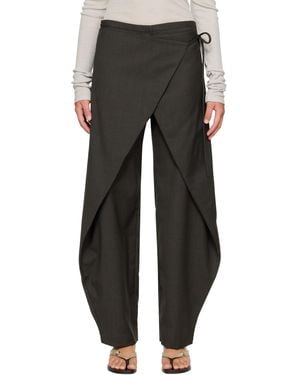 St. Agni Wrap Rouleau Trousers - Grey