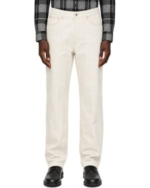 HUGO Off- Relaxed Tapered Fit Jeans - White