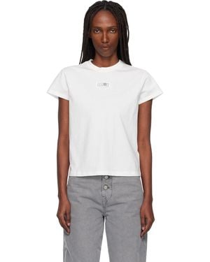 MM6 by Maison Margiela Off- Numeric Cotton T-Shirt - White