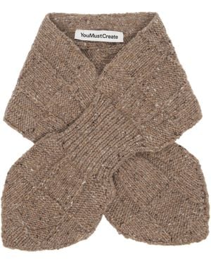 YMC Écharpe Taupe À Fente - Neutre