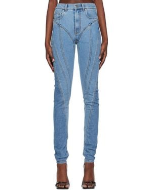 Mugler Spiral Skinny Jeans - Blue