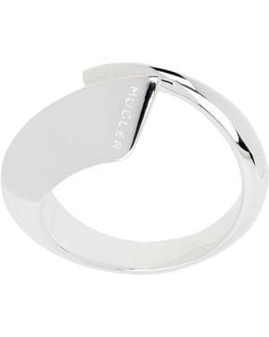 Mugler Engraved-Logo Ring - White