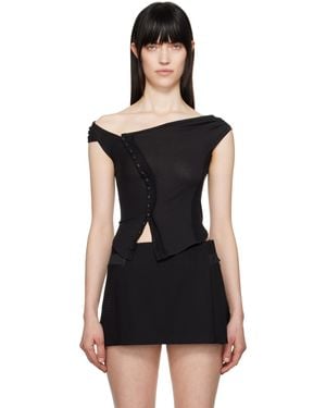 Hyein Seo Ssense Exclusive Cross Stitch Top - Black