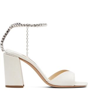 Jimmy Choo Saeda Block Heel 85 Heeled Sandals - White