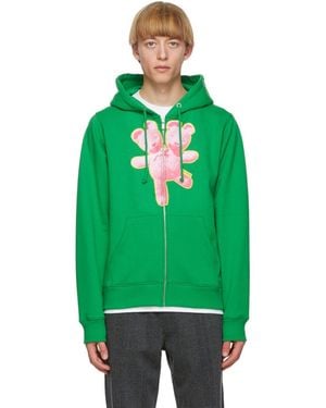 Marc Jacobs Green Heaven By Double-headed Teddy Zip Hoodie