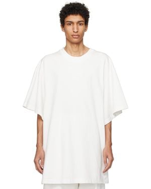 Hed Mayner ホワイト ドロップショルダー Tシャツ