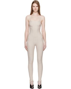 Mugler Boned Stretch Catsuit - Black