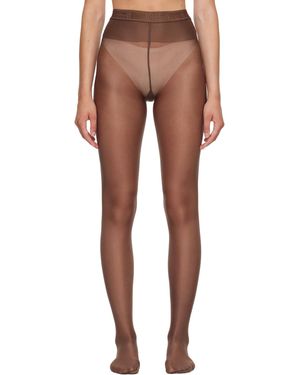 Wolford Collant Neon Brun En Jersey 40 Deniers - Marron