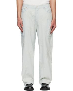 KENZO Paris Cartoon' Embroidered Cargo Trousers - White