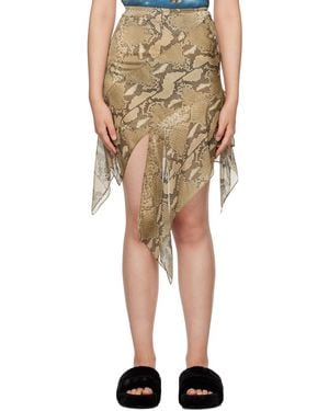 Stella McCartney ブラウン プリント ミディアムスカート
