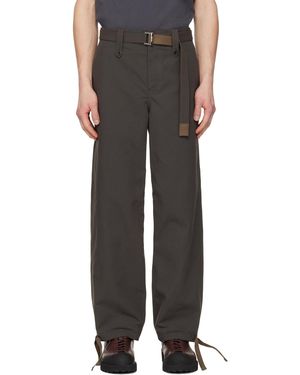 Sacai Khaki Weathercloth Trousers - Black