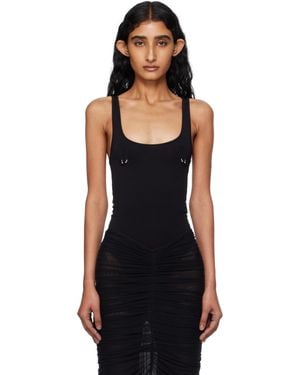 Mugler Pierced Tank Bodysuit - Black