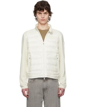 Moncler Padded Wool Zip-Up Down Jacket - White