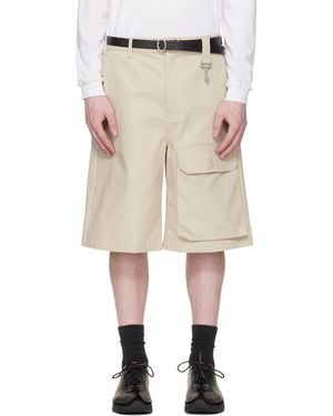Reese Cooper Cotton Herringbone Patch Pocket Shorts - Natural