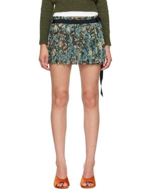 Dries Van Noten Pleated Wrap Miniskirt - Green