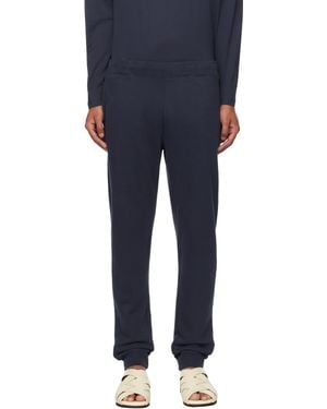 Sunspel ネイビー ループバック スウェットパンツ - ブルー