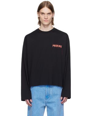 Marni Logo Patch Long Sleeve T-shirt - Black