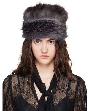 Anna Sui Faux Fur Hat - Black