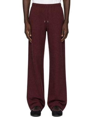Dries Van Noten Burgundy Cotton Joggers - Red