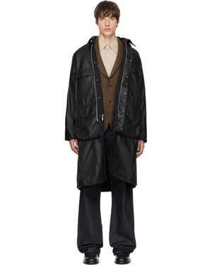 A.P.C. Barbour Edition Sugarlump Bedale Long Waxed Jacket - Black