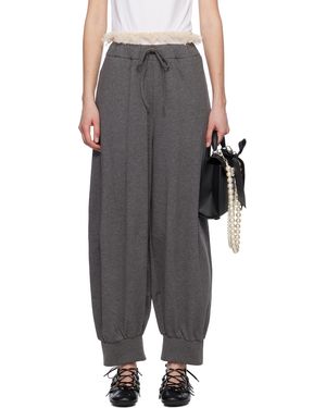 Simone Rocha Exposed Frilly Brief Drawstring Lounge Pants - Black