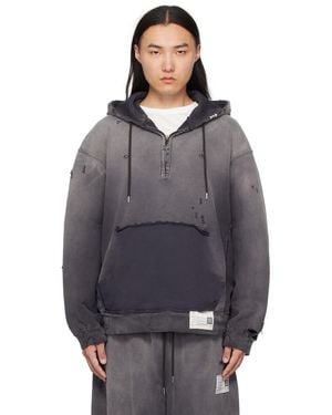 Maison Mihara Yasuhiro Sun Faded Half Zip-Up Hoodie - Gray