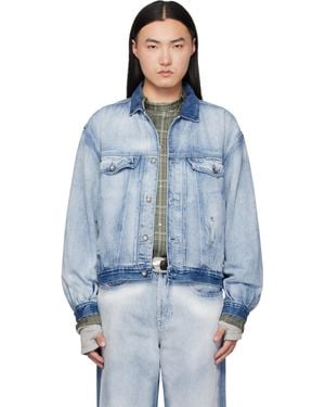 DIESEL Medium-Light Skeleton Denim Trucker Jacket - Blue