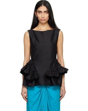 Dries Van Noten Ruffled Peplum Blouse - Black